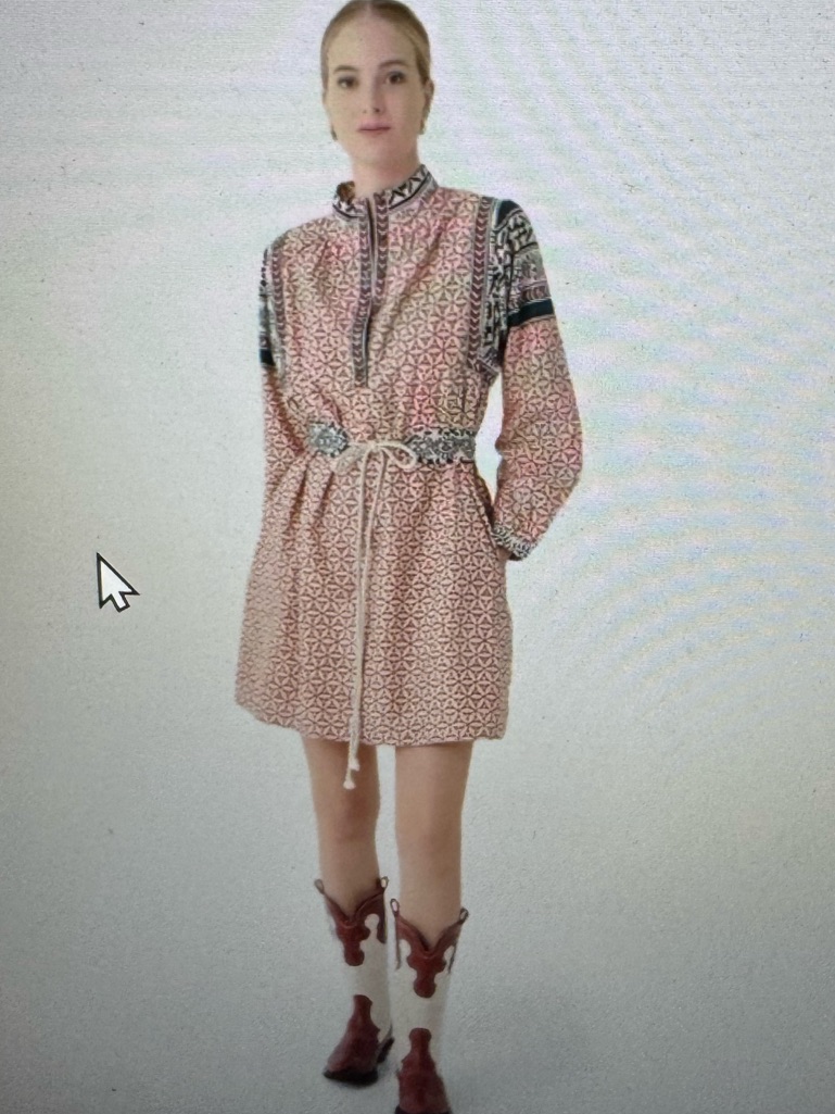 Xirena Pink Long Sleeve Dress With Mandarin Collar Size Xs